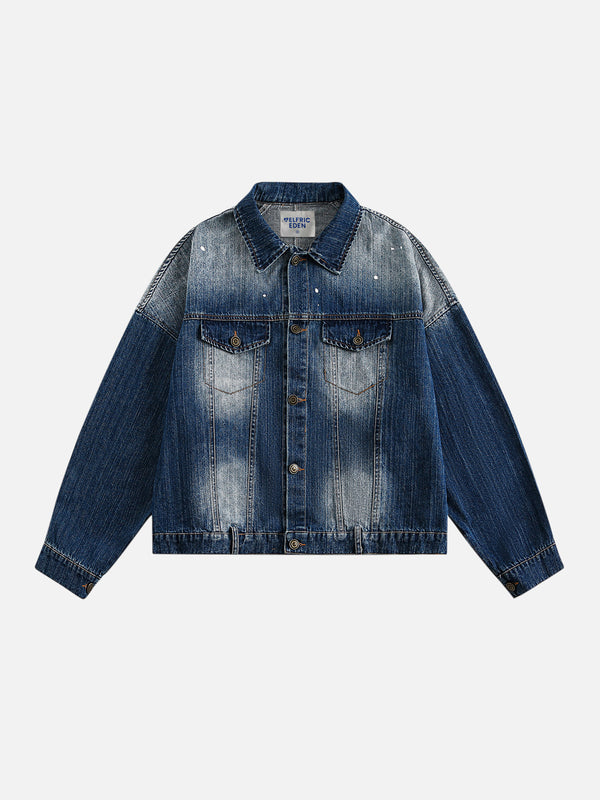 Aelfric Eden Splash-Ink Washed Denim Jacket