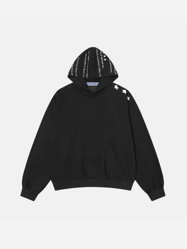 Aelfric Eden Stern-Print-Pullover mit Kapuze