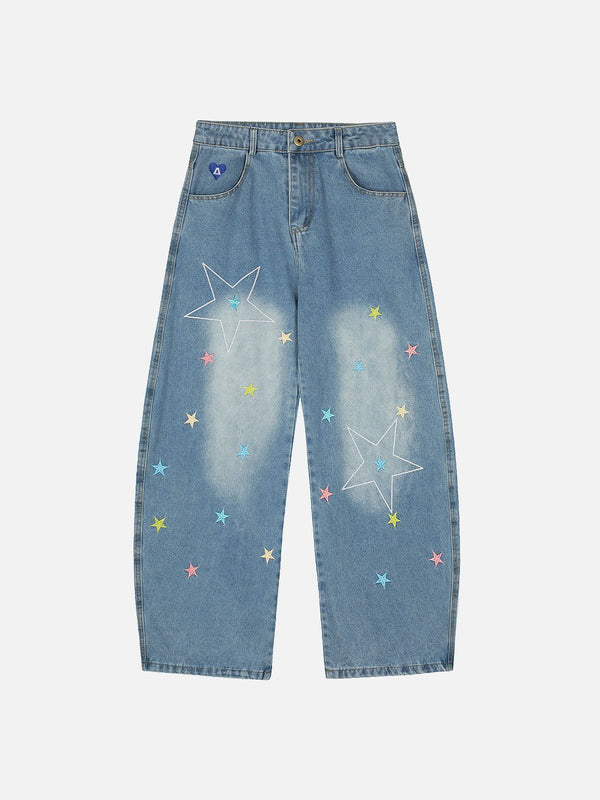 Aelfric – Eden – Baggy-Jeans mit Sternenstickerei