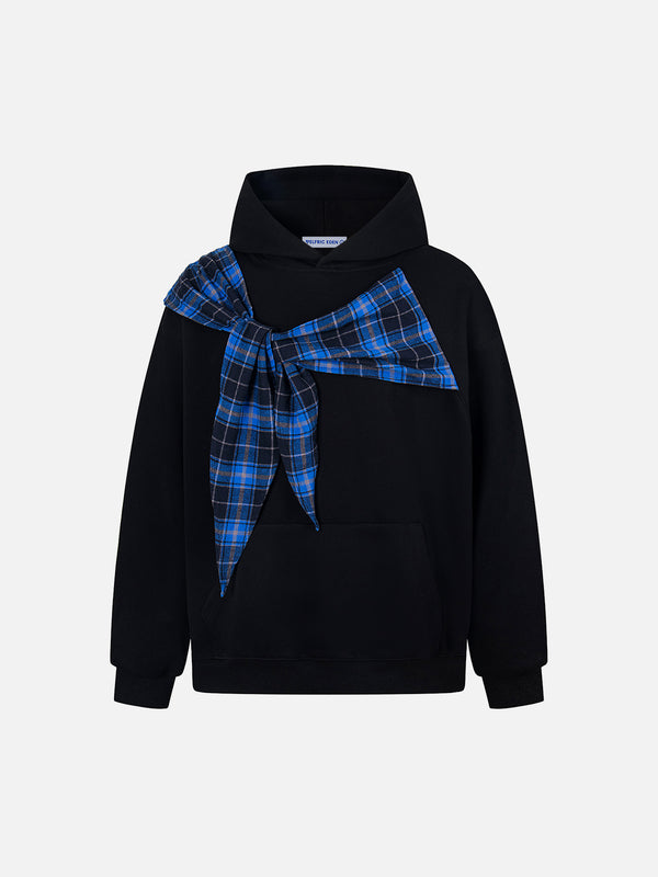 Aelfric Eden Karierter Pullover mit Schleife und Kapuze