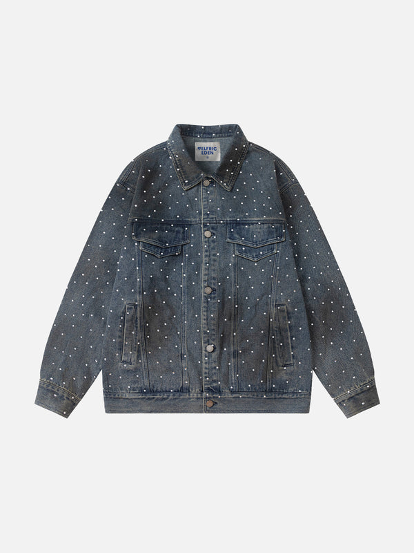 Aelfric Eden Dirt Color Rhinestone Denim Jacket
