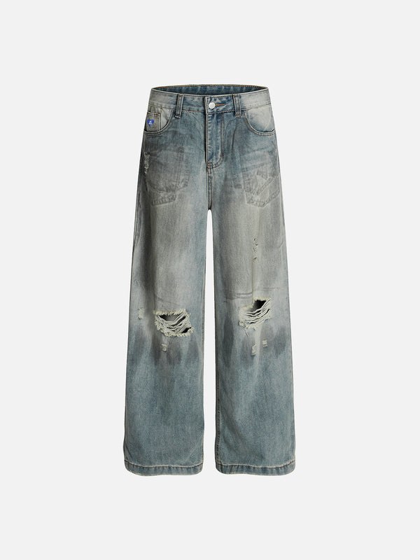 Aelfric Eden Dirt Color Print Washed Jeans
