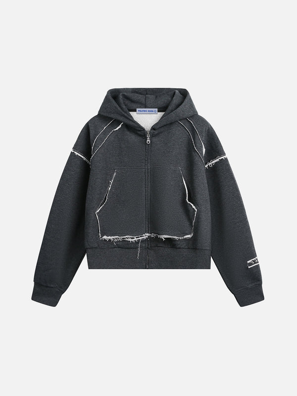 Aelfric Eden Fringe Boxy Zip Up Hoodie