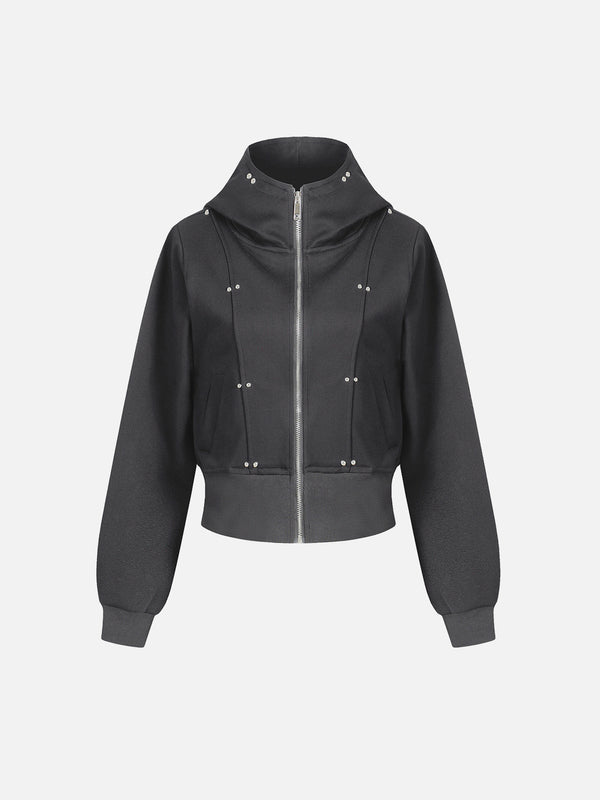Aelfric Eden Rivet Cropped Zip Up Hoodie