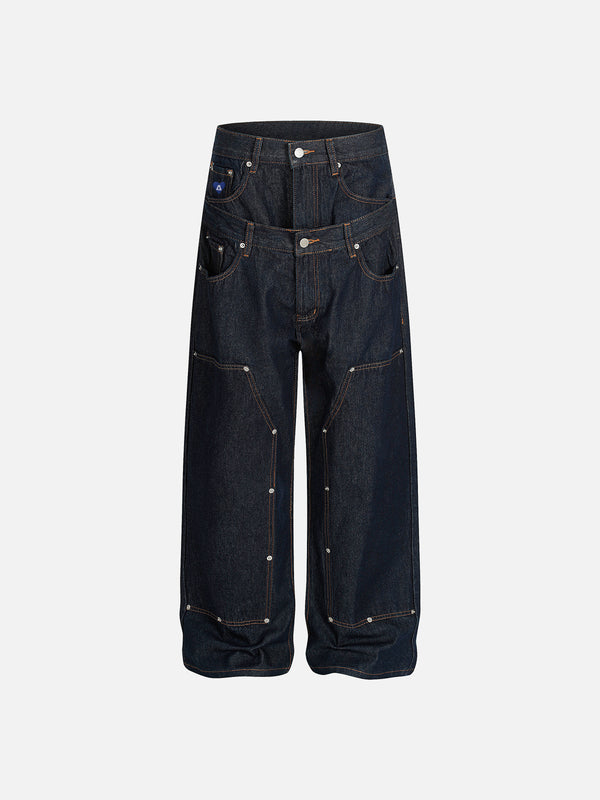 Aelfric Eden Double Waist Raw Baggy Jeans