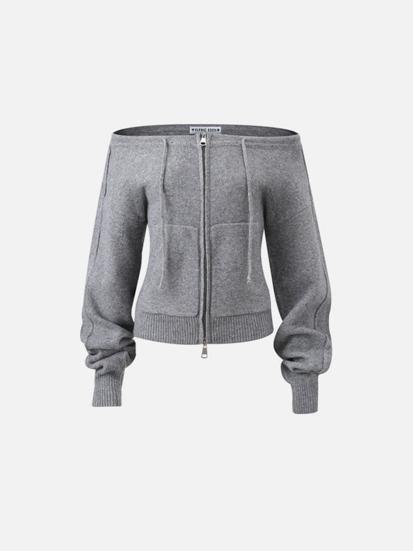 Aelfric Eden One Shoulder Zip Up Cardigan