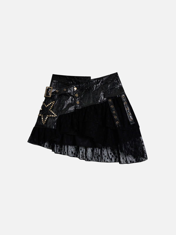 Aelfric Eden Rivet Star Faux Leather Skirt
