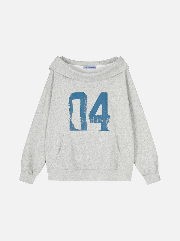 Aelfric Eden Dirt Color Number Print Pullover Hoodie