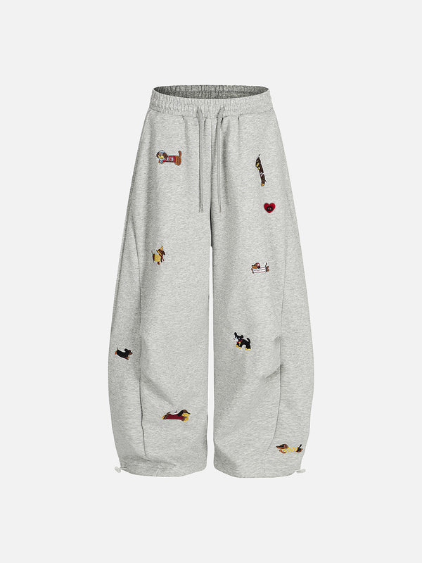 Aelfric Eden Embroidery Puppy Baggy Barrel Sweatpants