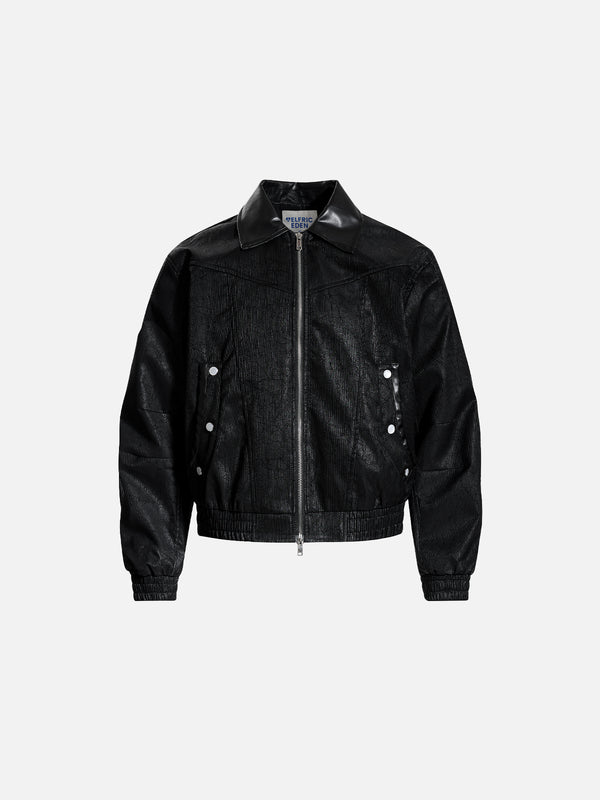 Aelfric Eden Double Zip Up Boxy Faux Leather Jacket