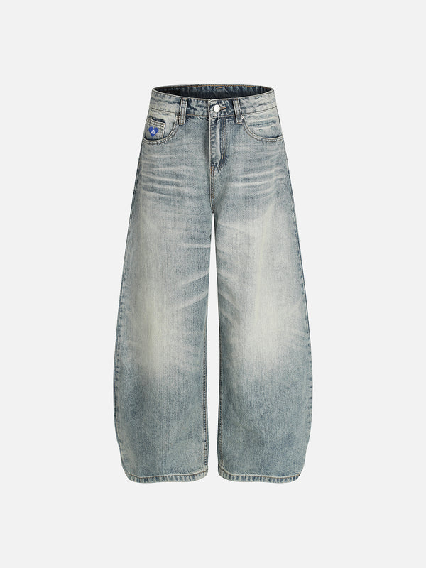 Aelfric Eden Washed Whiskering Baggy Barrel Jeans