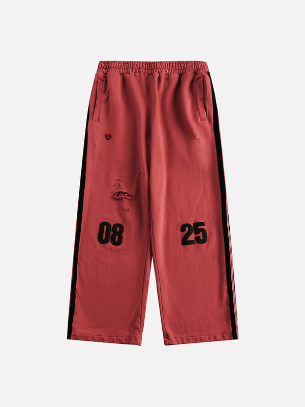 Aelfric Eden Washed Distressed Stripe Baggy Sweatpants