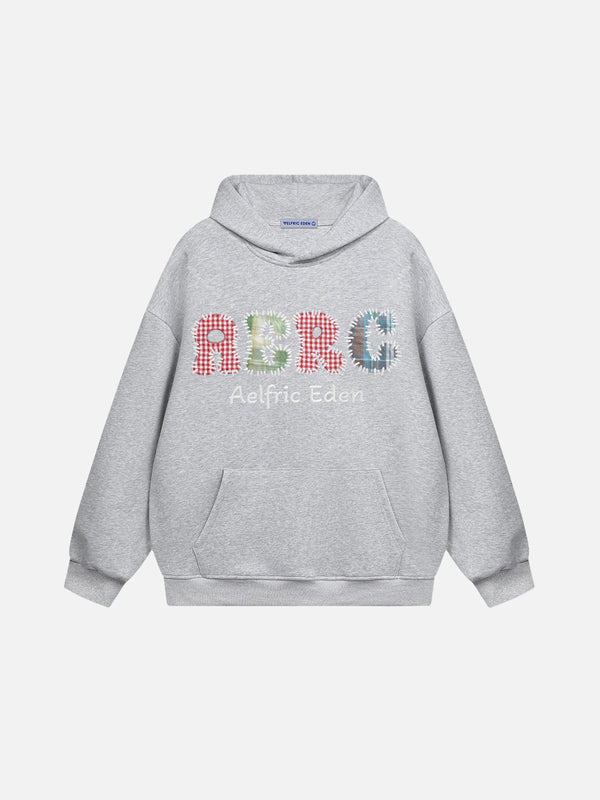 Aelfric Eden Applique Plaid Pullover Hoodie