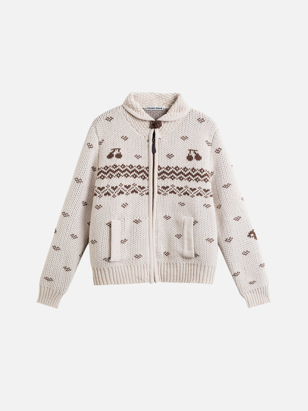Aelfric Eden Cherry Fair Isle Zip Up Cardigan