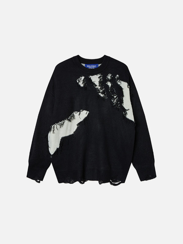 Aelfric Eden Distressed Two Layer Sweater