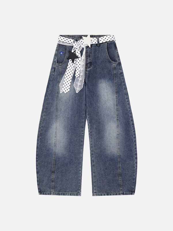 Aelfric Eden Star Polka Dot Belt Baggy Barrel Jeans