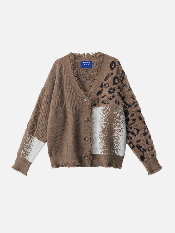 Aelfric Eden Leopard Cable Patchwork Cardigan