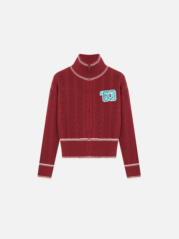 Aelfric Eden Cable Sequins Zip Up Cardigan