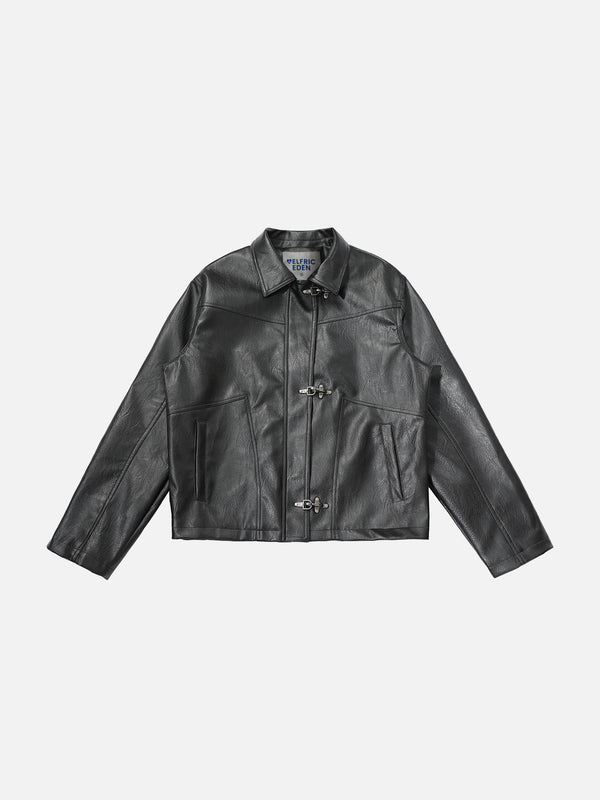 Aelfric Eden Metal Button Faux Leather Jacket