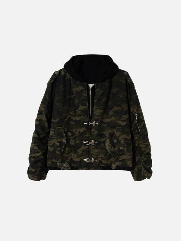 Aelfric Eden CAMO Metal Button Boxy Coat