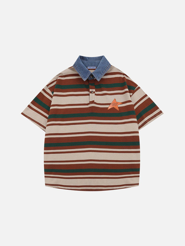 Aelfric Eden Stripe Star Polo Tee