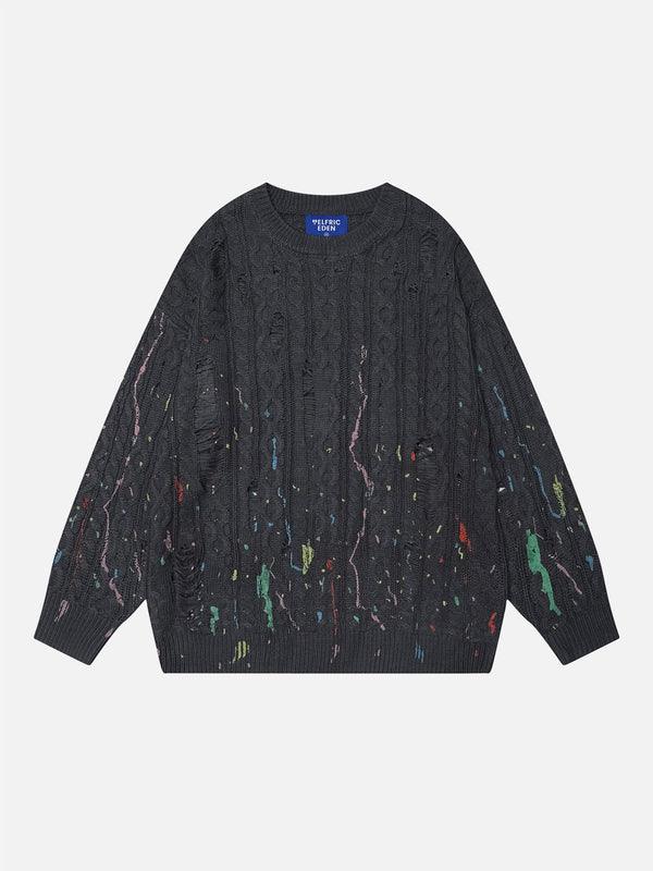 Aelfric Eden Splash-Ink Distressed Sweater