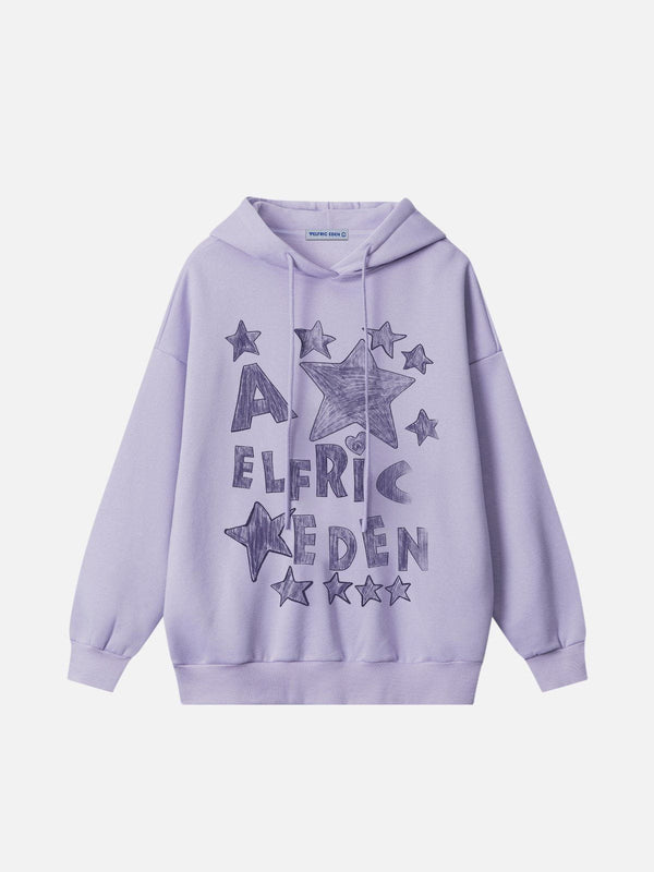 Aelfric Eden – Kapuzenpullover mit Graffiti-Sternen-Print