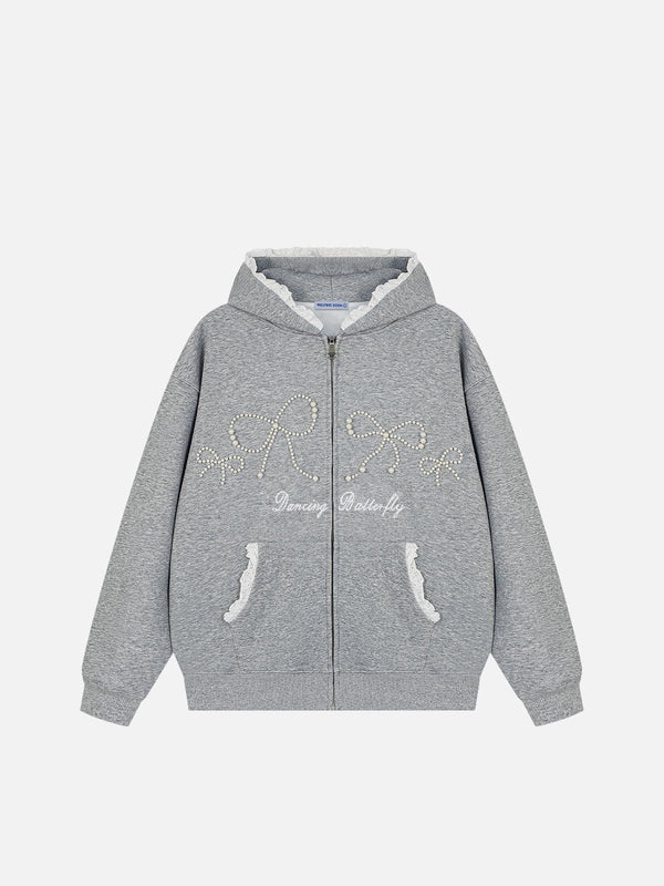 Aelfric Eden Pearl Bow Zip Up Hoodie