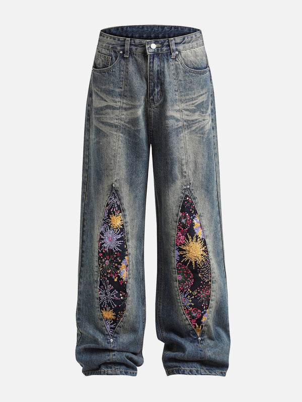 Aelfric – Lockere Jeans mit Blumen-Patchwork-Muster von Eden