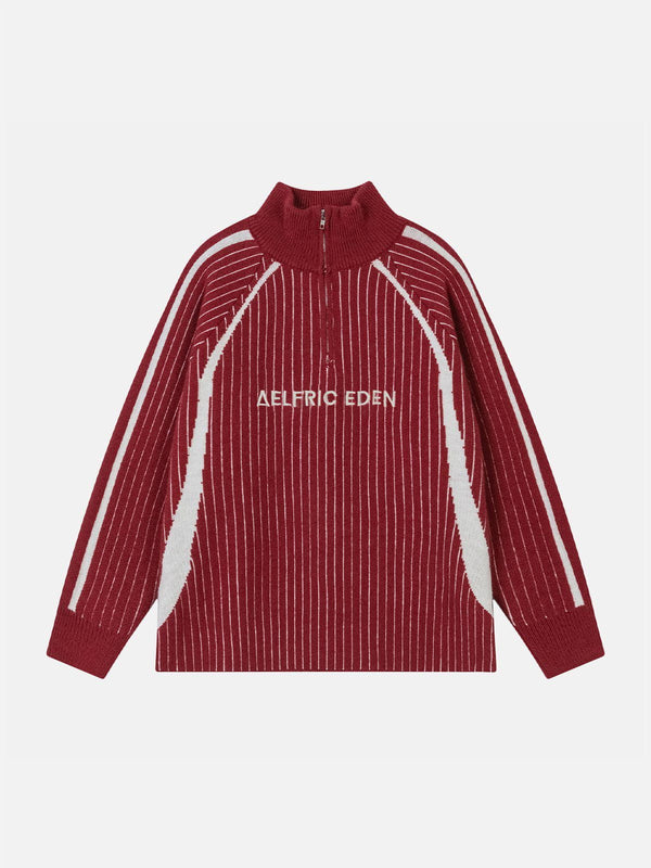 Aelfric Eden Vintage Stripe Half-Zip Sweater