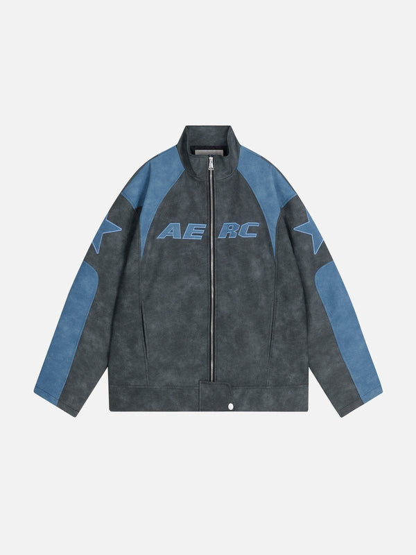 Aelfric Eden Star Graphic Cropped Racing Jacket
