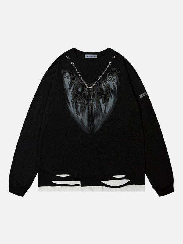 Aelfric Eden Feather Love Heart Necklace Sweatshirt