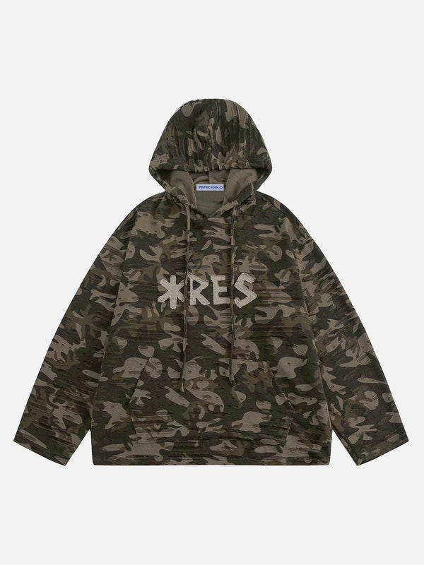 Aelfric Eden Distressed Camouflage Hoodie