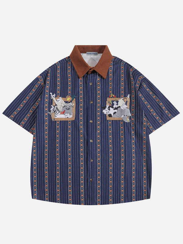 Aelfric Eden Embroidery Animal Short Sleeve Shirt