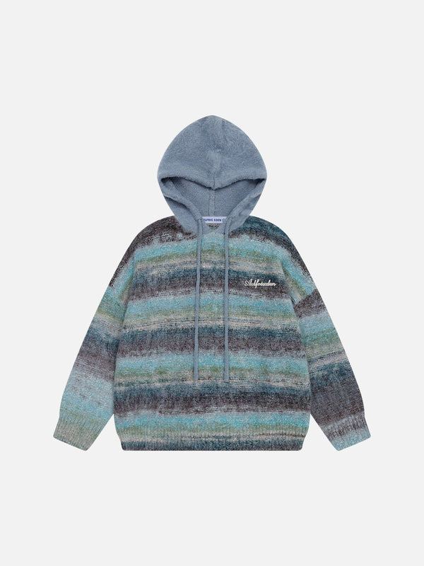 Aelfric Eden Gradient Stripe Knit Hoodie