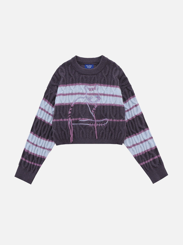 Aelfric Eden Stripe Cat Cropped Sweater