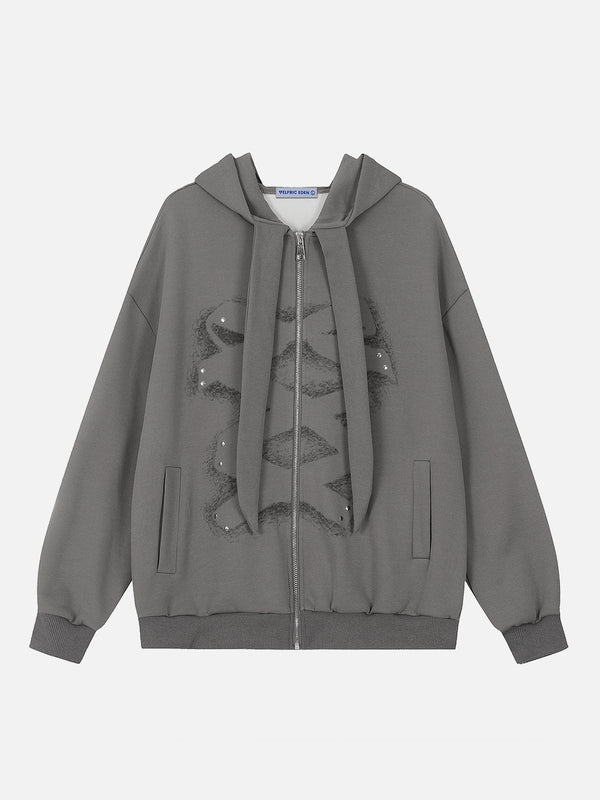 Aelfric Eden Rivet Bow Print Hoodie