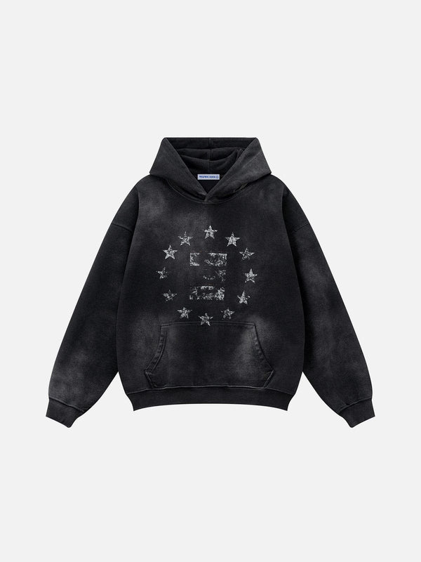 Aelfric Eden Blurring Star Washed Kapuzenpullover 