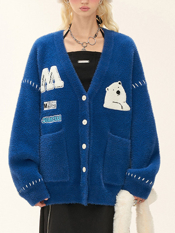 Aelfric Eden Polar Bear Fuzzy Cardigan