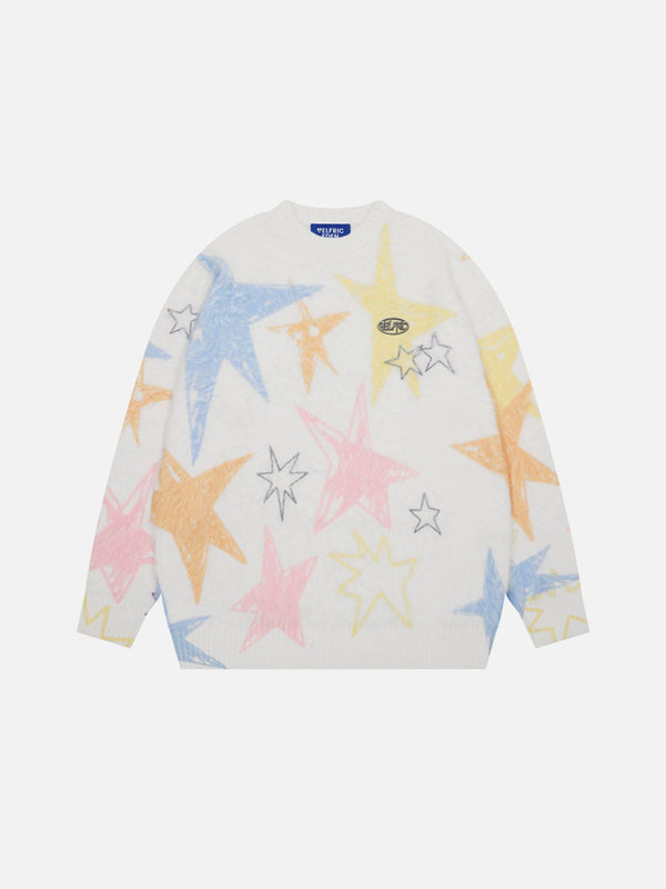 Aelfric Eden Colorful Graffiti Star Sweater