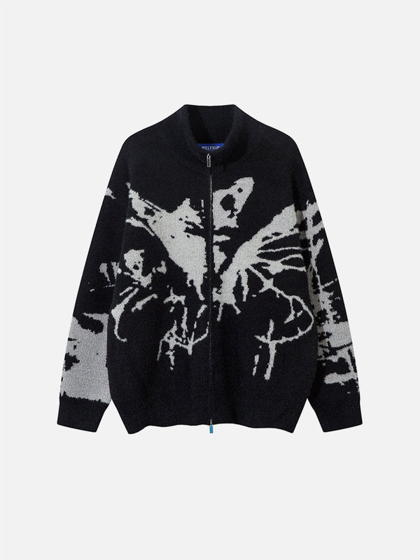 Aelfric Eden Butterfly Graphic Zip Up Cardigan