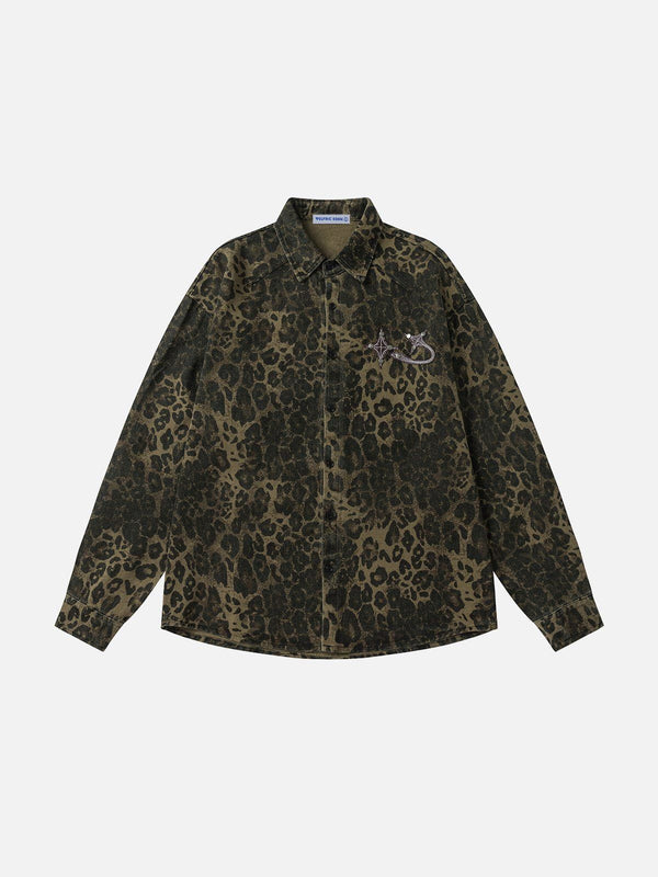 Aelfric Eden Leopard Print Long Sleeve Shirt