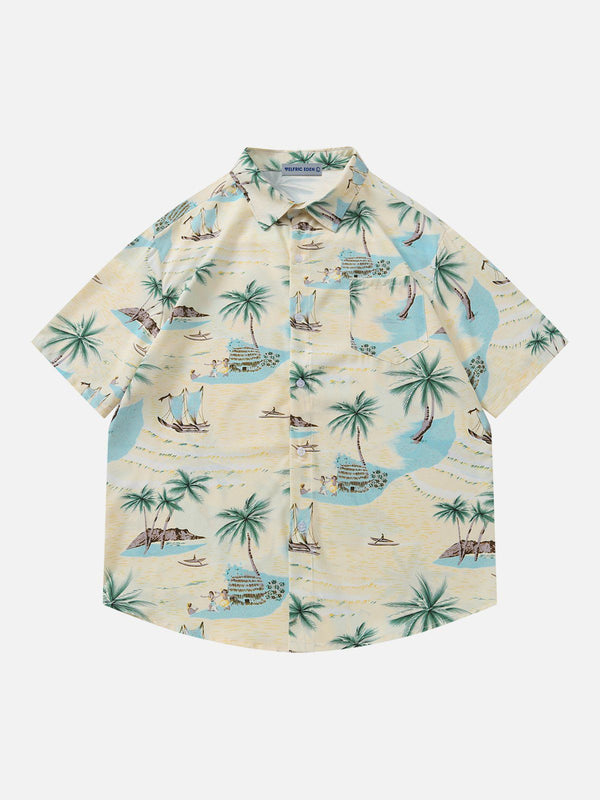 Aelfric Eden Beach Print Short Sleeve Shirt