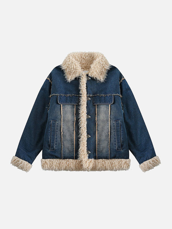 Aelfric Eden Plush Patchwork Denim Jacket