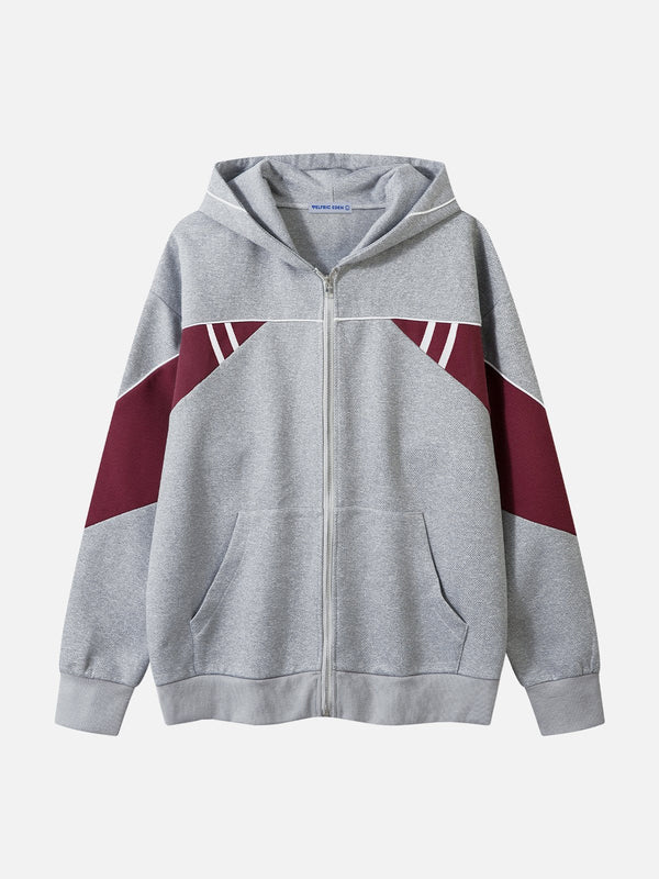 Aelfric Eden Stripe Color Blocking Zip Up Hoodie