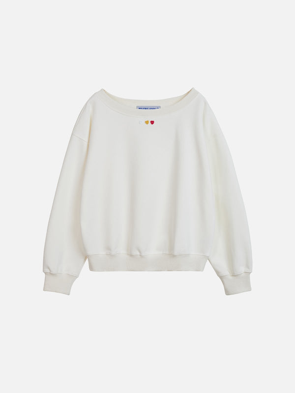 Aelfric Eden Heart Button Cropped Sweatshirt