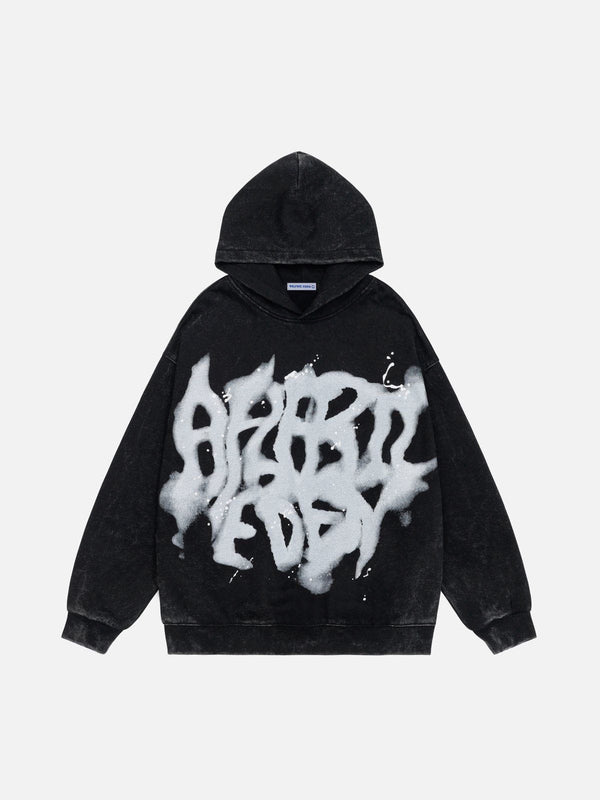 Aelfric Eden Abstrakter Druck Gewaschener Hoodie