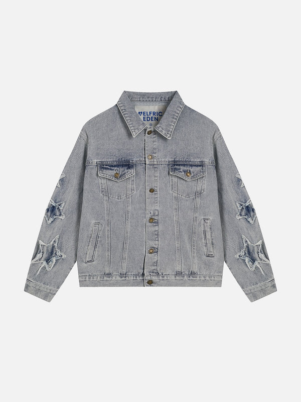 Aelfric Eden Fringe Star Washed Denim Jacket