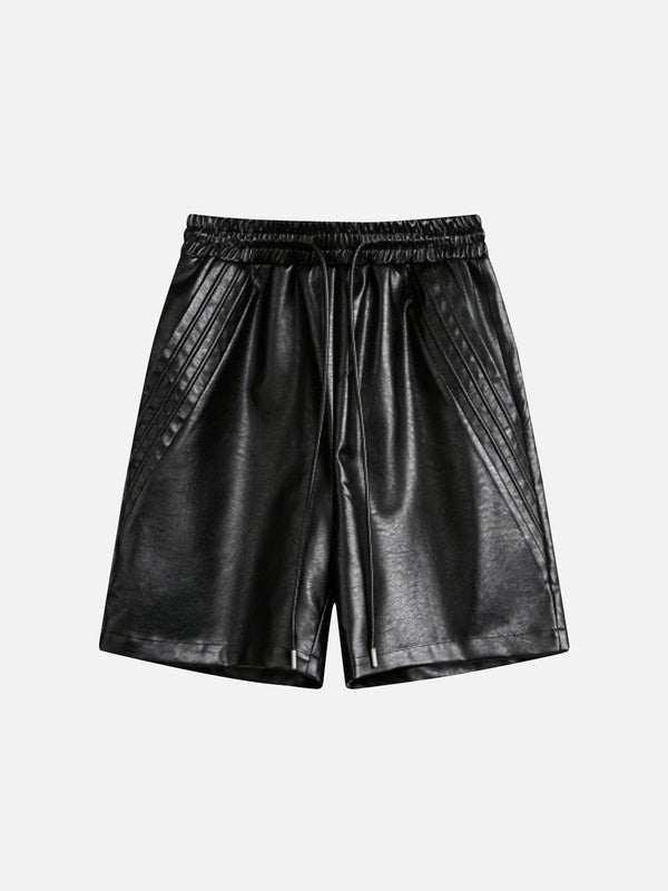 Aelfric Eden Drawstring Faux Leather Shorts