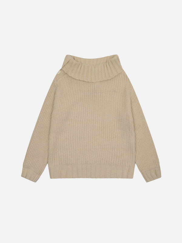 Aelfric Eden Fold-Over Solid Wool Sweater